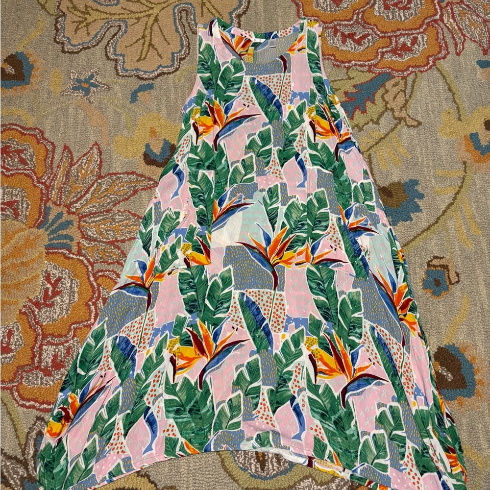 Kaktus Multicolor Tropical Print Maxi Dress